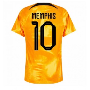 Holandia Memphis Depay #10 Koszulka Podstawowych MŚ 2022 Krótki Rękaw